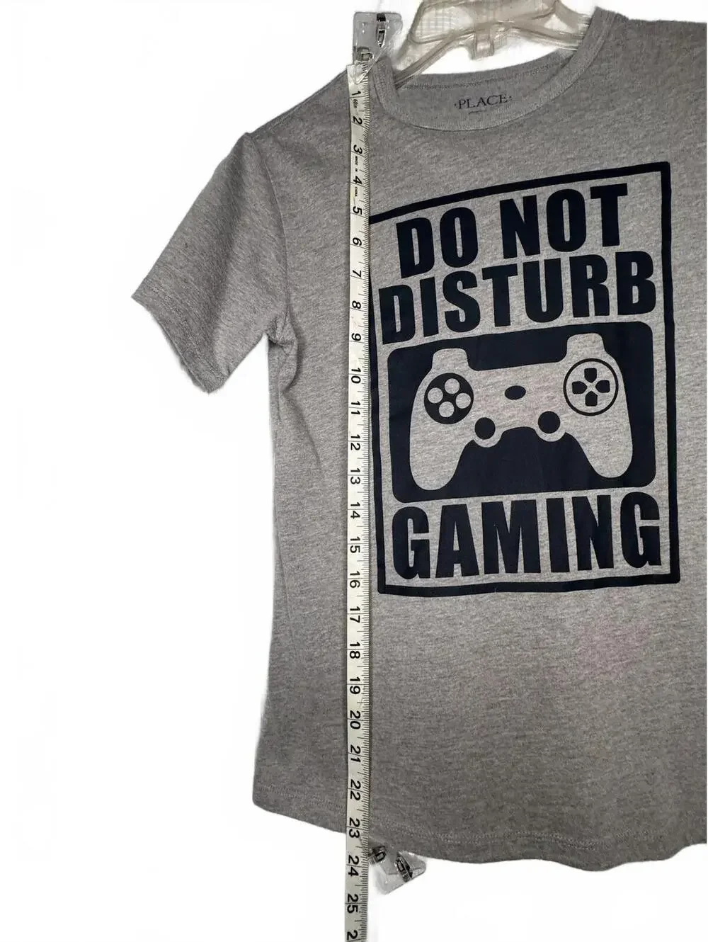 The Children's Place Boys L 10/12 Do Not Disturb Gaming Graphic T Shirt Gray